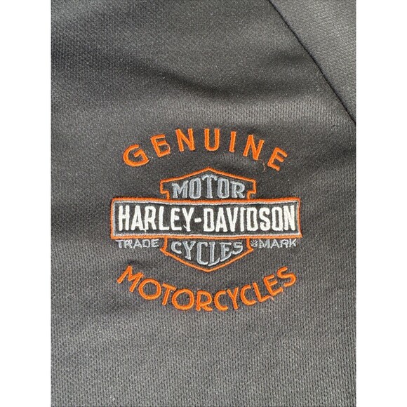 Harley-Davidson Polo Shirt Black Orange Gray Short Sleeve BikeTown Youngstown OH - Picture 4 of 10